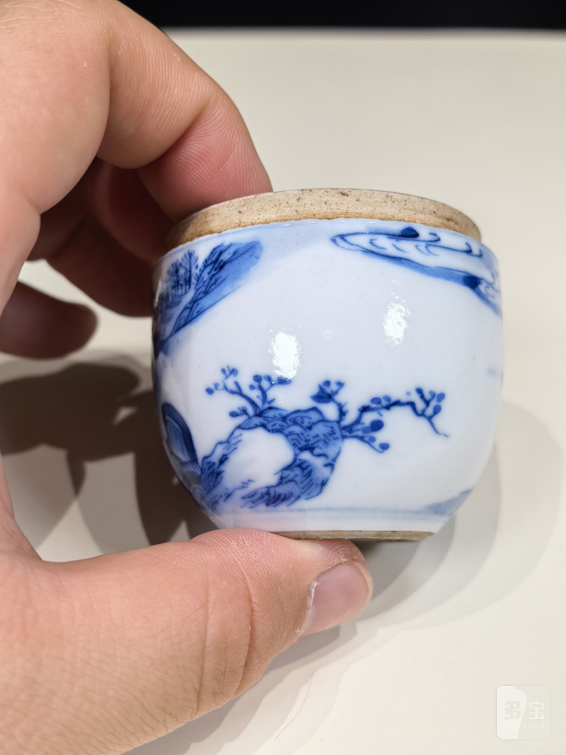 清中晚期 青花“卢仝清玩”烹茶图小茶叶罐 - 图12